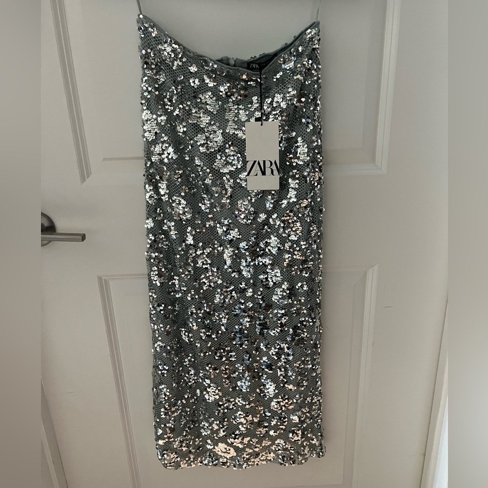 NWT Zara Sequin Midi Skirt